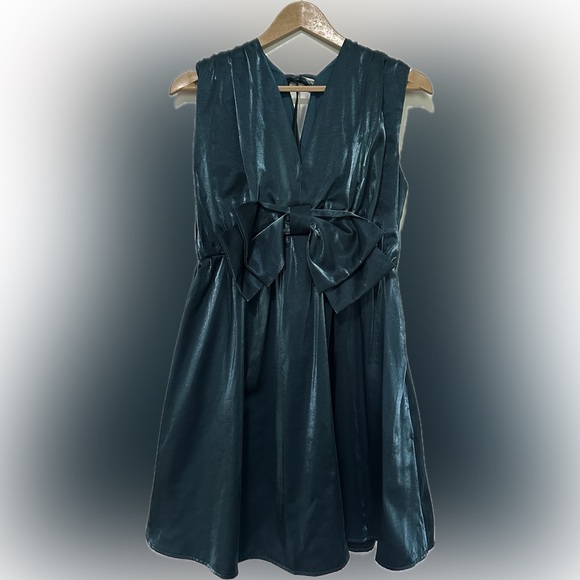 Entro Metallic Dress with Bow-Size Medium - Picture 6 of 12